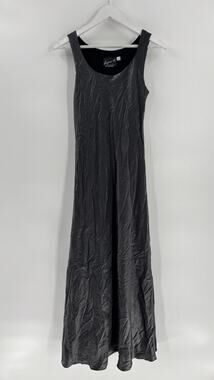 Vintage Benjamin A Dress Womens 4 Gray Metallic 90s Sleeveless Maxi Round Neck